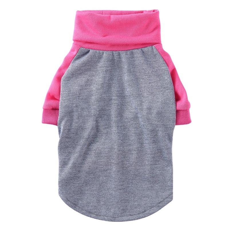 Color Striped Turtleneck Pullover Two-legged Pet Sweatshirt