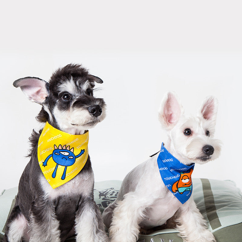 Pet cartoon print triangle scarf