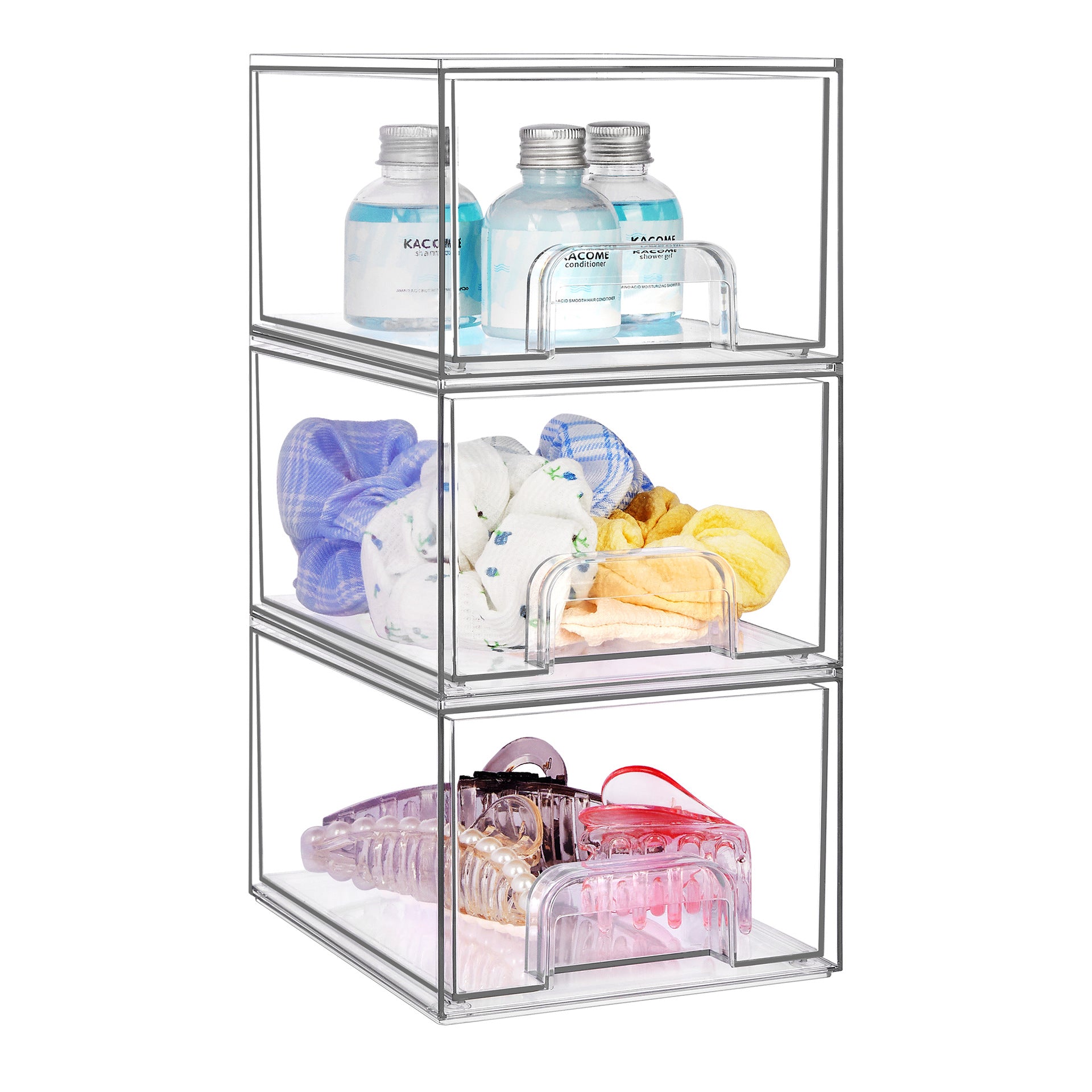 Transparent Cosmetic Storage Drawer-type Stackable Multifunctional Finishing Box