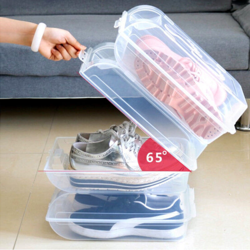 Clear Stackable Shoe Storage Boxes (6-Pack)