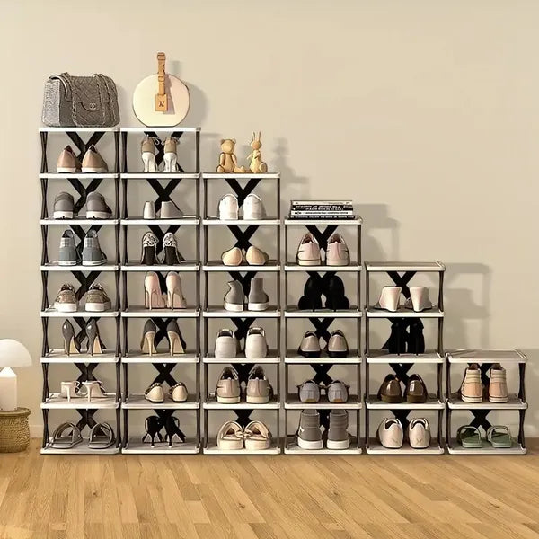 Vertical Narrow Shoe Rack — 9-Tier Space-Saving Organizer