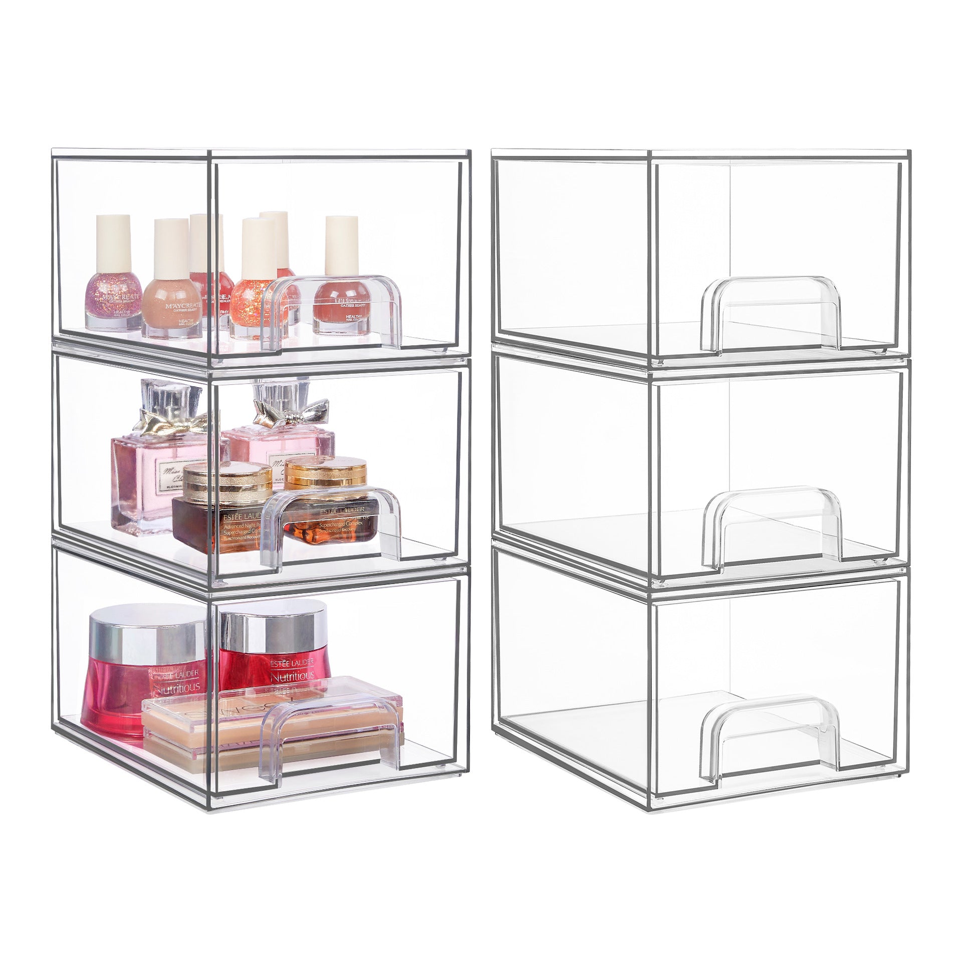 Transparent Cosmetic Storage Drawer-type Stackable Multifunctional Finishing Box