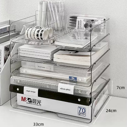 3-Tier Clear Acrylic Desktop Organizer Shelf
