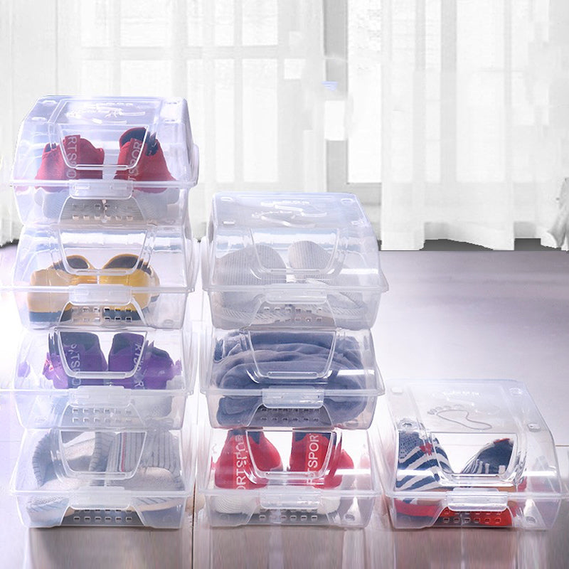Clear Stackable Shoe Storage Boxes (6-Pack)