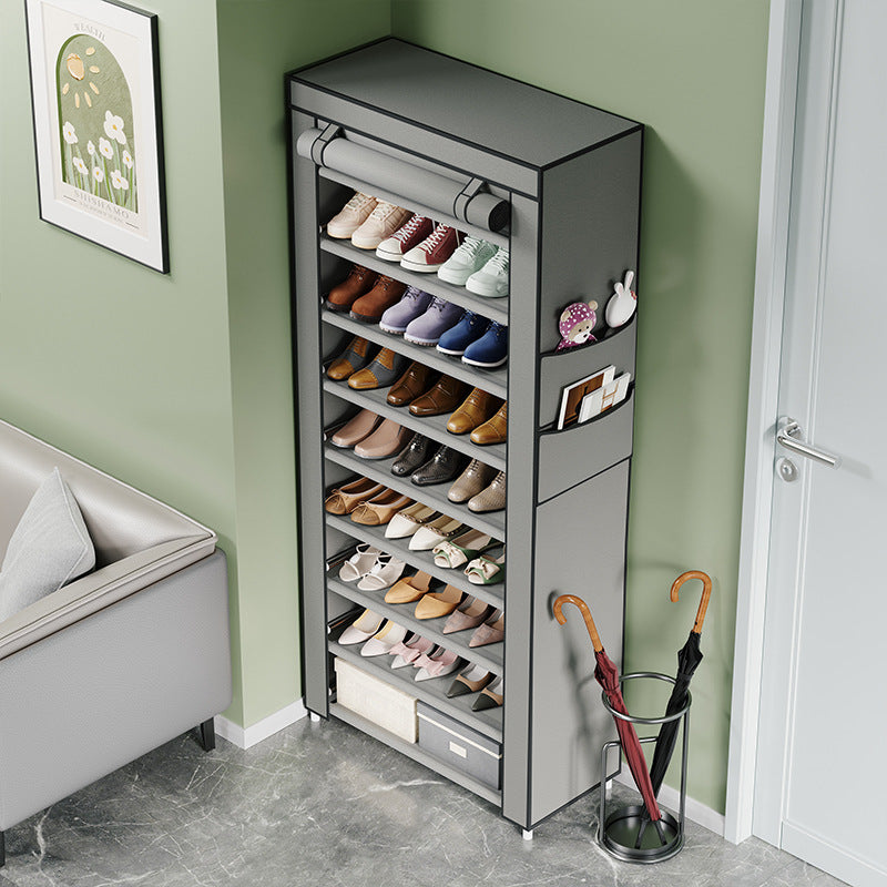 10-Layer Dustproof Metal Shoe Rack