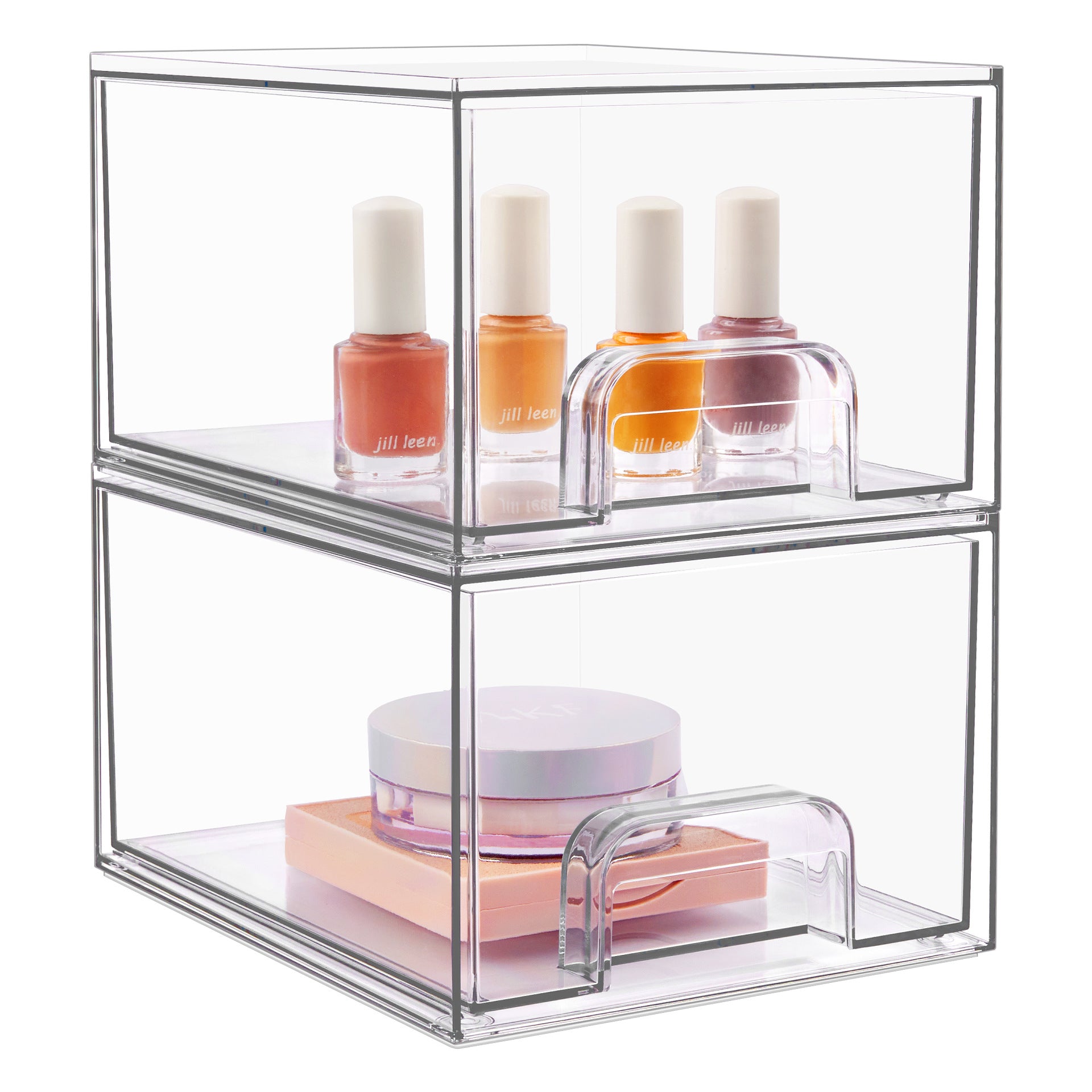 Transparent Cosmetic Storage Drawer-type Stackable Multifunctional Finishing Box