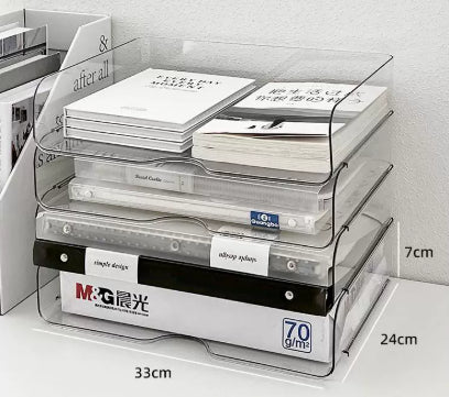 3-Tier Clear Acrylic Desktop Organizer Shelf
