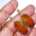 Natural Snake Skin Jasper & Peridot Earrings E-1002 SDE85507-0