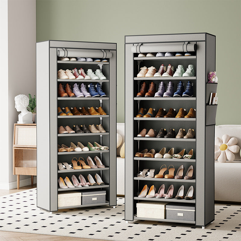 10-Layer Dustproof Metal Shoe Rack
