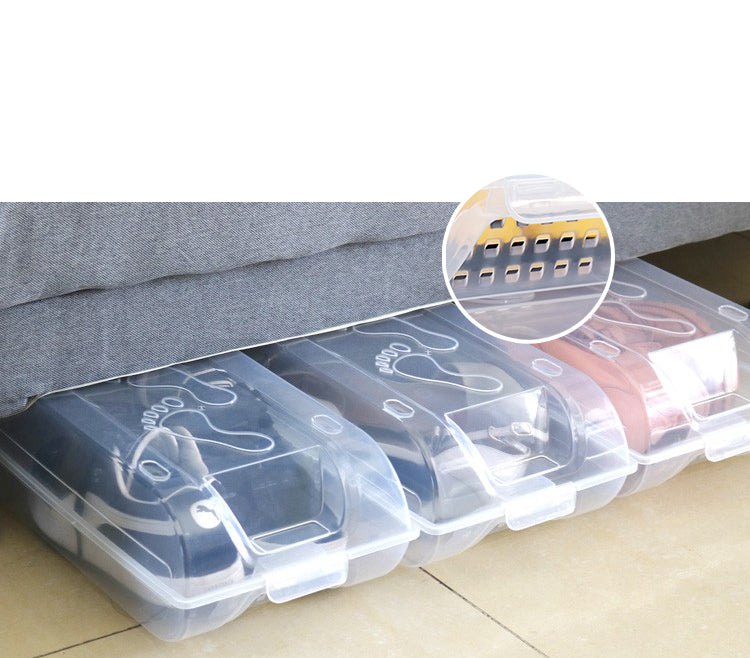 Clear Stackable Shoe Storage Boxes (6-Pack)