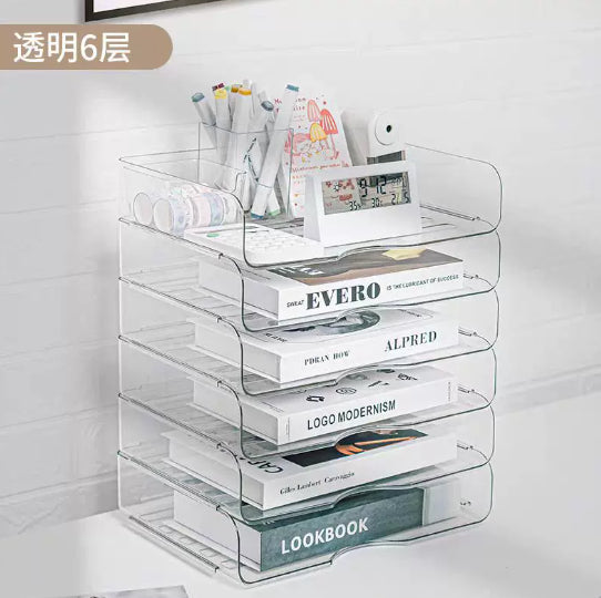 3-Tier Clear Acrylic Desktop Organizer Shelf