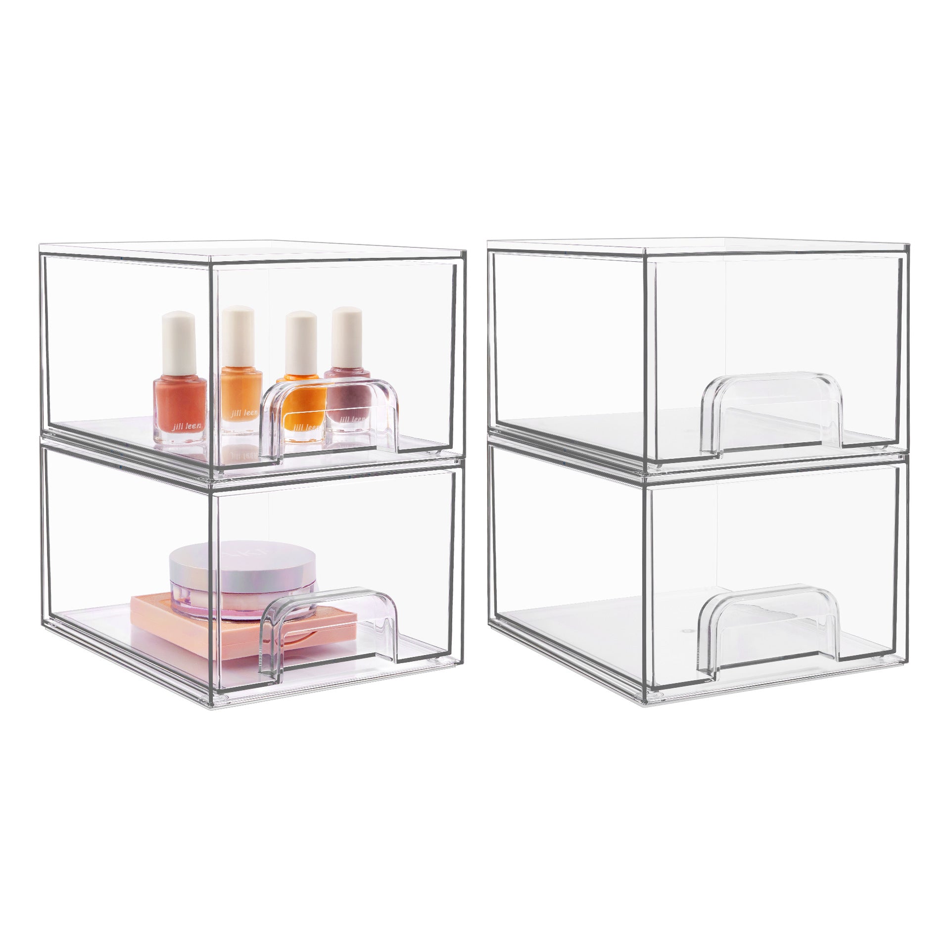 Transparent Cosmetic Storage Drawer-type Stackable Multifunctional Finishing Box