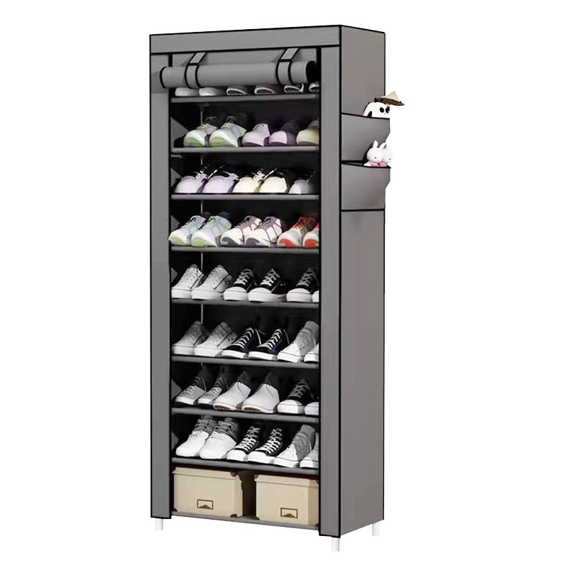 10-Layer Dustproof Metal Shoe Rack